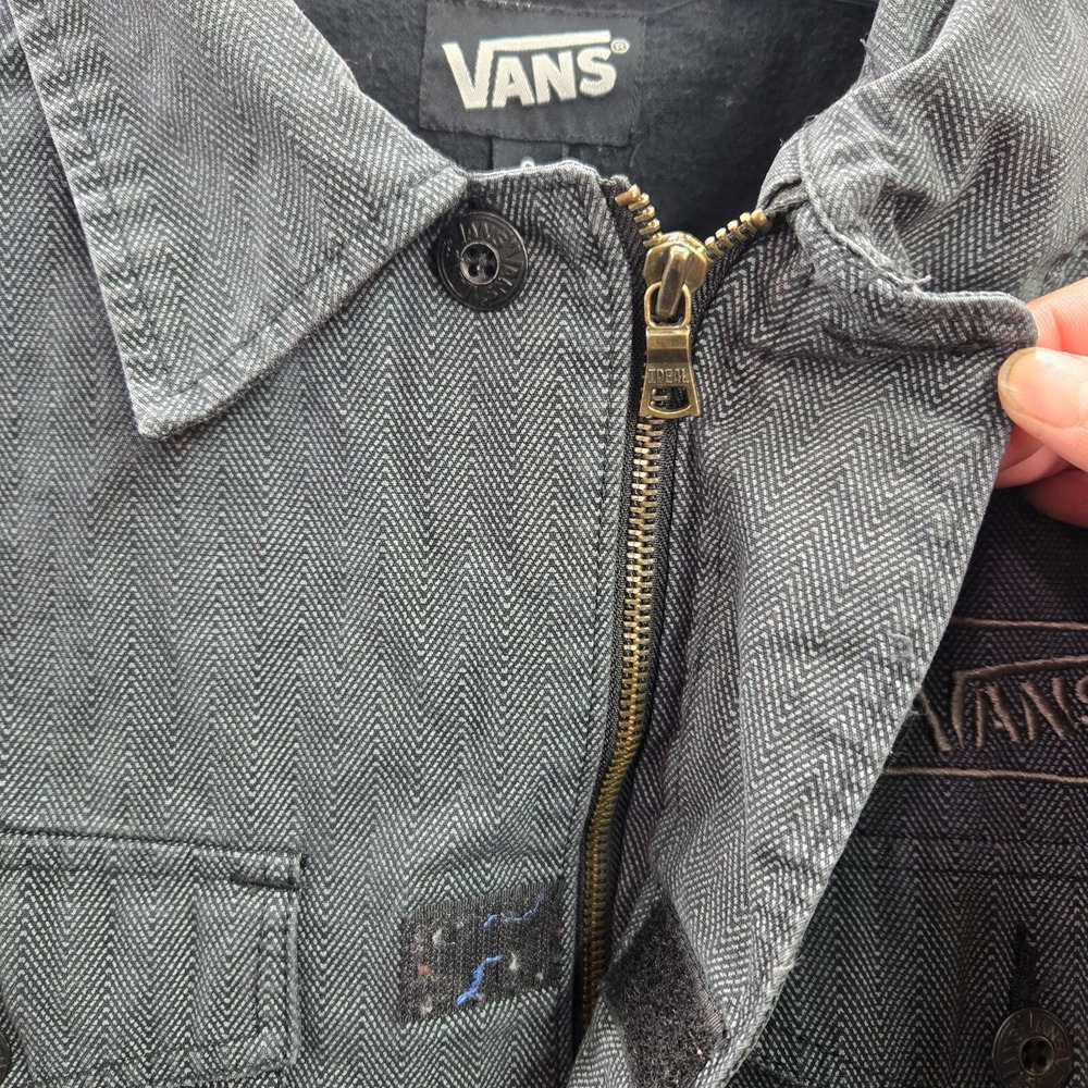 Vans Men Jacket Small Gray Herringbone Drill Chor… - image 5
